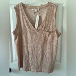 Jane + Delancey NWT V-Neck Pocket Tank Pinkish Hue L